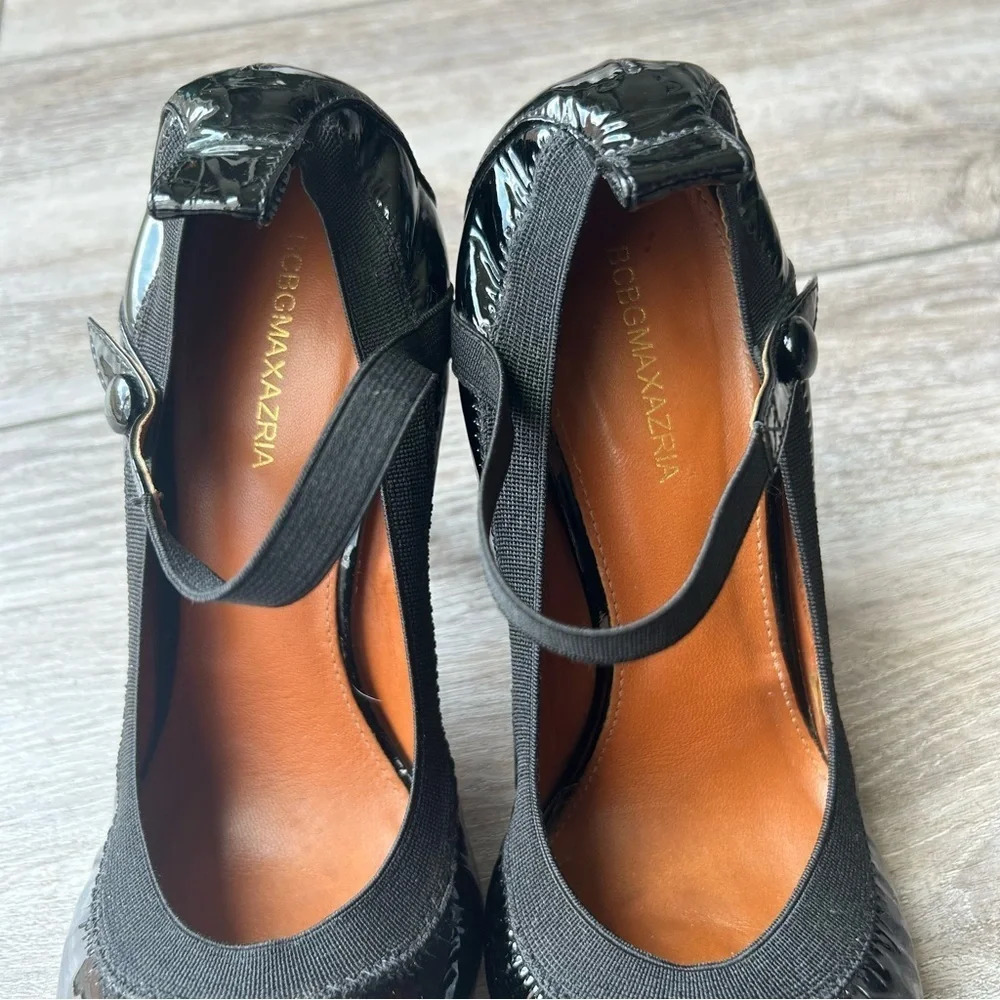BCBGMAXAZRIA Black Patent Leather Mary Jane Ballet Heels - Picture 12 of 16